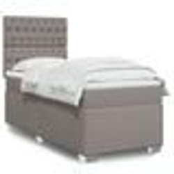 vidaXL Sommier à lattes de lit avec matelas Taupe 80x200 cm Tissu - 80 x 200 cm