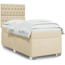 Vidaxl Sommier À Lattes De Lit Avec Matelas Crème 80x200 Cm Tissu