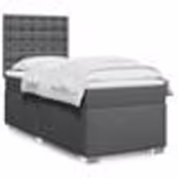 vidaXL Sommier à lattes de lit avec matelas Gris foncé 80x200 cm Tissu - 80 x 200 cm