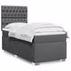 vidaXL Sommier à lattes de lit et matelas Gris foncé 90x190 cm Tissu - 90 x 190 cm