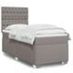 vidaXL Sommier à lattes de lit avec matelas Taupe 90x190 cm Tissu - 90 x 190 cm