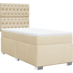 Sommier À Lattes De Lit Et Matelas Crème 90x190 Cm Tissu Vidaxl