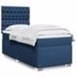 vidaXL Sommier à lattes de lit avec matelas Bleu 90x190 cm Tissu - 90 x 190 cm