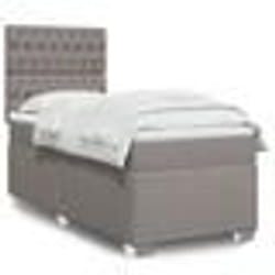 vidaXL Sommier à lattes de lit avec matelas Taupe 90x200 cm Tissu - 90 x 200 cm