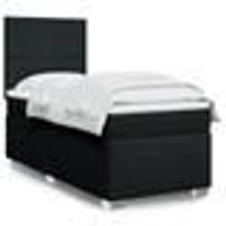 vidaXL Sommier à lattes de lit avec matelas Noir 100x200 cm Tissu - 100 x 200 cm