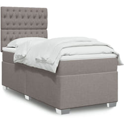 Vidaxl Sommier À Lattes De Lit Avec Matelas Taupe 100x200 Cm Tissu