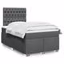 vidaXL Sommier à lattes de lit avec matelas gris foncé 120x190cm tissu - 120 x 190 cm