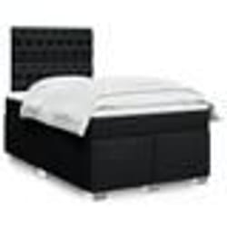 vidaXL Sommier à lattes de lit avec matelas noir 120x190 cm tissu - 120 x 190 cm