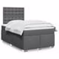 vidaXL Sommier à lattes de lit avec matelas gris foncé 120x190cm tissu - 120 x 190 cm