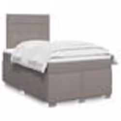 vidaXL Sommier à lattes de lit avec matelas Taupe 120x200 cm Tissu - 120 x 200 cm