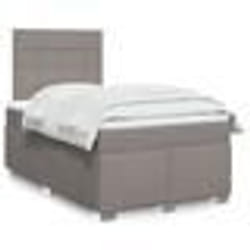 vidaXL Sommier à lattes de lit avec matelas Taupe 120x200 cm Tissu - 120 x 200 cm
