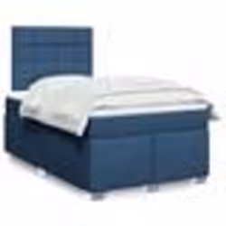 vidaXL Sommier à lattes de lit avec matelas Bleu 120x200 cm Tissu - 120 x 200 cm