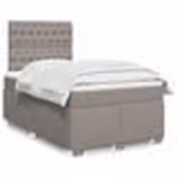 vidaXL Sommier à lattes de lit avec matelas Taupe 120x200 cm Tissu - 120 x 200 cm