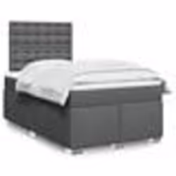 vidaXL Sommier à lattes de lit avec matelas Gris foncé 120x200cm Tissu - 120 x 200 cm