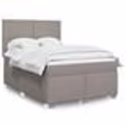vidaXL Sommier à lattes de lit avec matelas Taupe 140x190 cm Tissu - 140 x 190 cm