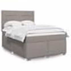 vidaXL Sommier à lattes de lit avec matelas Taupe 140x190 cm Tissu - 140 x 190 cm