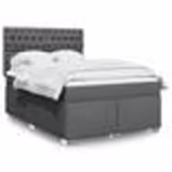 vidaXL Sommier à lattes de lit avec matelas Gris foncé 140x190cm Tissu - 140 x 190 cm