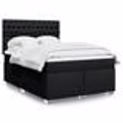 vidaXL Sommier à lattes de lit avec matelas Noir 140x190 cm Tissu - 140 x 190 cm