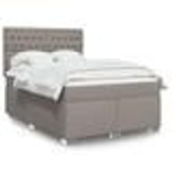 vidaXL Sommier à lattes de lit avec matelas Taupe 140x190 cm Tissu - 140 x 190 cm
