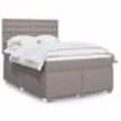 vidaXL Sommier à lattes de lit avec matelas Taupe 140x190 cm Tissu - 140 x 190 cm