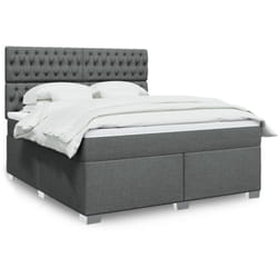 Vidaxl - Sommier À Lattes De Lit Avec Matelas Gris Foncé 180x200cm Tissu