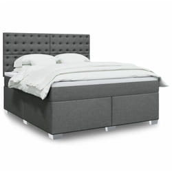 Vidaxl Sommier À Lattes De Lit Avec Matelas Gris Foncé 180x200cm Tissu