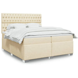 Vidaxl - Sommier À Lattes De Lit Avec Matelas Crème 200x200 Cm Tissu