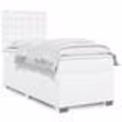vidaXL Sommier à lattes de lit avec matelas Blanc 80x200 cm Similicuir - 80 x 200 cm