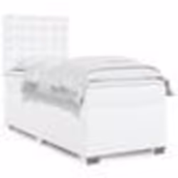 vidaXL Sommier à lattes de lit avec matelas Blanc 90x190 cm Similicuir - 90 x 190 cm