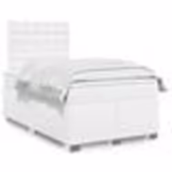 vidaXL Sommier à lattes de lit avec matelas blanc 120x190cm similicuir - 120 x 190 cm