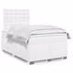 vidaXL Sommier à lattes de lit avec matelas Blanc 120x200cm Similicuir - 120 x 200 cm