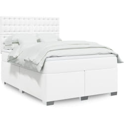 Vidaxl Sommier À Lattes De Lit Avec Matelas Blanc 160x200cm Similicuir
