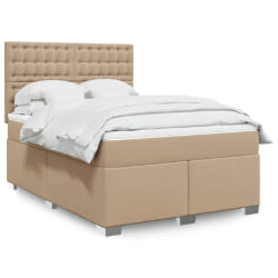 vidaXL Sommier à lattes de lit avec matelas Cappuccino 160x200 cm