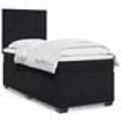 vidaXL Sommier à lattes de lit et matelas Noir 80x200 cm Velours - 80 x 200 cm
