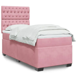 vidaXL Sommier à lattes de lit et matelas Rose 80x200 cm Velours