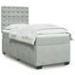 vidaXL Sommier à lattes de lit et matelas Gris clair 80x200 cm Velours - 80 x 200 cm