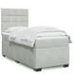 vidaXL Sommier à lattes de lit et matelas Gris clair 90x190 cm Velours - 90 x 190 cm