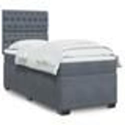 vidaXL Sommier à lattes de lit et matelas Gris foncé 90x190 cm Velours - 90 x 190 cm