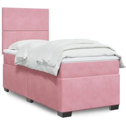 Vidaxl - Sommier À Lattes De Lit Avec Matelas Rose 90x200 Cm Velours