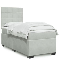 Vidaxl - Sommier À Lattes De Lit Et Matelas Gris Clair 90x200 Cm Velours