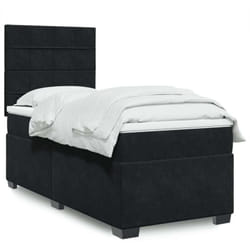 Vidaxl - Sommier À Lattes De Lit Avec Matelas Noir 90x200 Cm Velours
