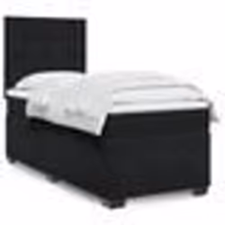 vidaXL Sommier à lattes de lit avec matelas Noir 100x200 cm Velours - 100 x 200 cm
