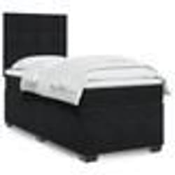vidaXL Sommier à lattes de lit avec matelas Noir 100x200 cm Velours - 100 x 200 cm