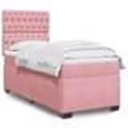 vidaXL Sommier à lattes de lit avec matelas Rose 100x200 cm Velours - 100 x 200 cm