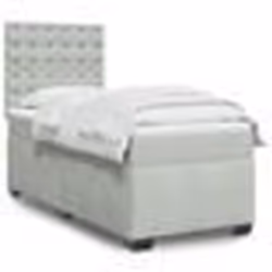 vidaXL Sommier à lattes de lit et matelas Gris clair 100x200cm Velours - 100 x 200 cm