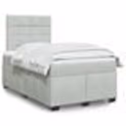 vidaXL Sommier à lattes de lit et matelas gris clair 120x190cm velours - 120 x 190 cm