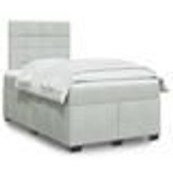 vidaXL Sommier à lattes de lit et matelas gris clair 120x190cm velours - 120 x 190 cm