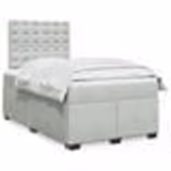 vidaXL Sommier à lattes de lit et matelas gris clair 120x190cm velours - 120 x 190 cm