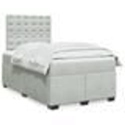 vidaXL Sommier à lattes de lit et matelas gris clair 120x190cm velours - 120 x 190 cm