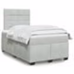 vidaXL Sommier à lattes de lit et matelas Gris clair 120x200cm Velours - 120 x 200 cm